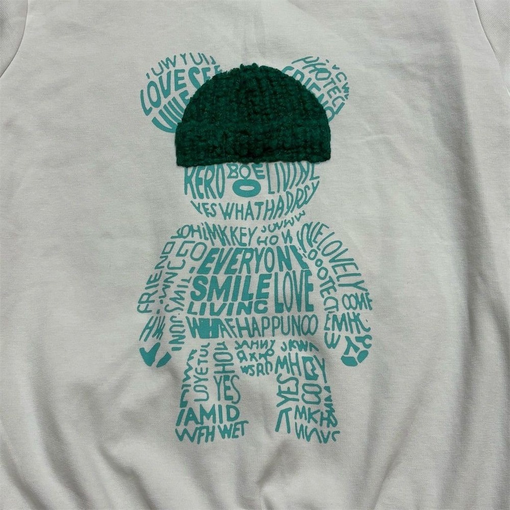 Malfi NYC Unisex Diesel Punk Bear Graphic Sweatshirt White Size M - Picture 6 of 7